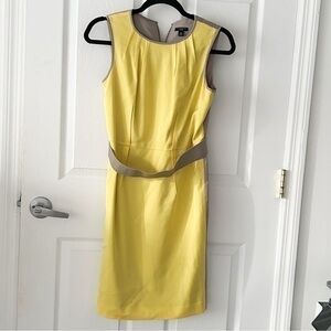 Ann Taylor Yellow and Gray Mini Dress